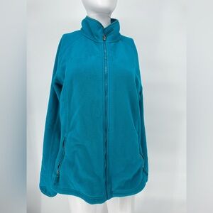 Womens Lands’ End Anyweather Fleece Pullover Teal Size Large
